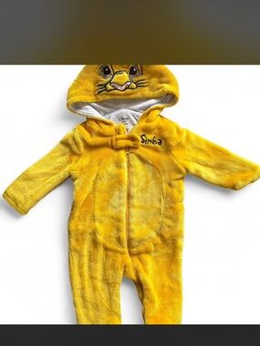 Disney Yellow Simba Plush Hooded One-Piece Footie